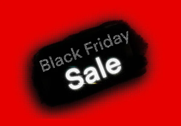 Black Friday Label Red Decoration Friday Promotion Sale Price Tag — Stock Fotó