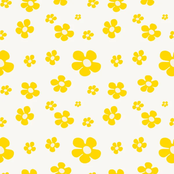 Amarelo Flor Sem Costura Padrão Ilustração Vetorial —  Vetores de Stock