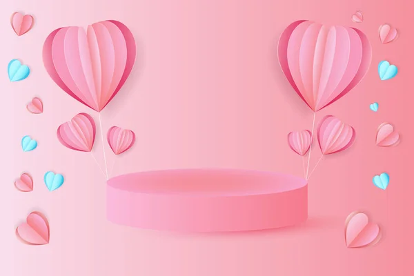 情人节的概念背景 矢量图解 红粉相间 红粉相间 红粉相间 红粉相间 可爱的爱情销售横幅或贺卡 — 图库矢量图片