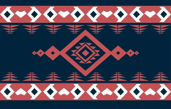 赤と白の抽象的背景や壁紙のためのアメリカの民族幾何学的なパターンデザイン ファブリックパターンベクトルイラスト — ストックベクタ