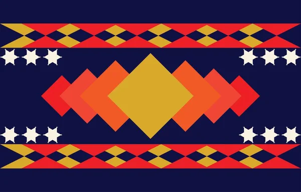 カラフルな抽象背景や壁紙のためのアフリカやアメリカの民族幾何学的なパターンデザイン ファブリックパターンベクトルイラスト — ストックベクタ