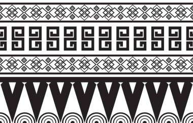 Geometrik oryantal kabile modeli geleneksel arka plan halı, duvar kağıdı, giysi, ambalaj, batik, kumaş, Vektör illüstrasyon nakış tarzı.