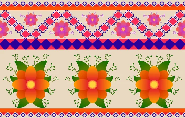Geometrik doğulu geleneksel arka plan. Halı, duvar kağıdı, giysi, ambalaj, batik, kumaş, Vektör illüstrasyon nakış tarzı..