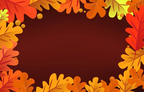 Fondo Otoño Con Hojas Color Amarillo Dorado Concepto Otoño Para — Vector de stock