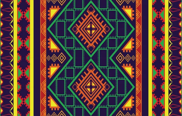 Colorido Geométrico Oriental Tribal Étnico Padrão Tradicional Fundo Design Para — Vetor de Stock