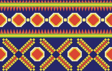 Geometrik renkli doğu kabilesinin geleneksel arka planı halı, duvar kağıdı, giysi, ambalaj, kumaş, Vektör illüstrasyon nakış tarzı.