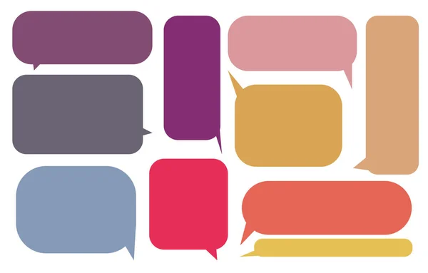 Set Speech Bubbles White Background Chat Box Chat Vector Square — Stock Vector