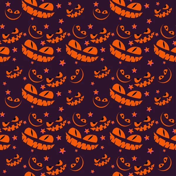 Nahtlose Muster Von Halloween Geist Mit Stern Auf Lila Hintergrund — Stockvektor