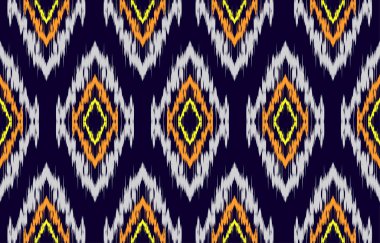 Etnik faks kusursuz desen geometrik geleneksel nakış tarzı.Arkaplan, halı, hasırı, duvar kağıdı, giysi, ambalaj, Batik, kumaş, Vektör illüstrasyonu için tasarım.