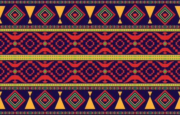 Colorful Geometric Oriental Tribal Ethnic Pattern Traditional Background Design Carpet — Stock Vector