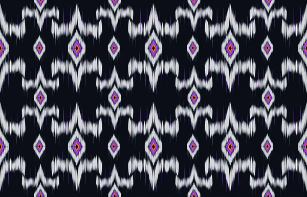 Ethnizität Ikat Nahtlose Muster Geometrischen Ethnischen Orientalischen Traditionellen Stickstil Design — Stockvektor