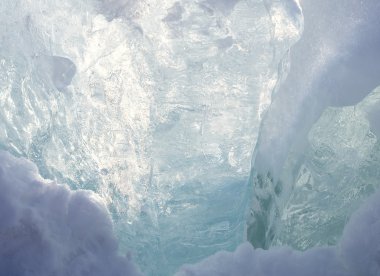 Buz yüzeyi mavi tonları.