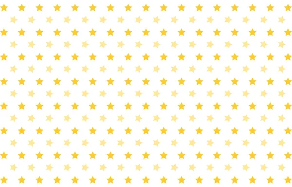 白い背景にシンプルな黄色の星とシームレスなパターン 白い孤立した背景に混沌とした方法で黄色の星 子供のベクターとストックイラスト ファブリック上の印刷のための適用 — ストックベクタ