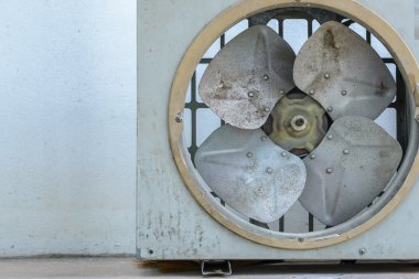 Old rusty air conditioner. wall background