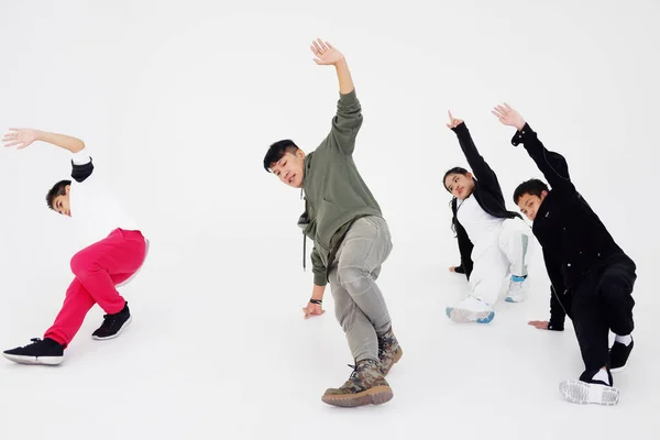 Asain Ung Professionell Dansare Och Lärare Break Dance Med Studenter — Stockfoto