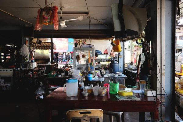 Kanchanaburi Tailandia Septiembre 2017 Restaurante Local Para Pasajeros Turistas Mercado —  Fotos de Stock