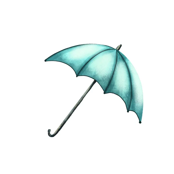 Illustration Aquarelle Dessinée Main Parapluie Isolé Sur Fond Blanc — Photo