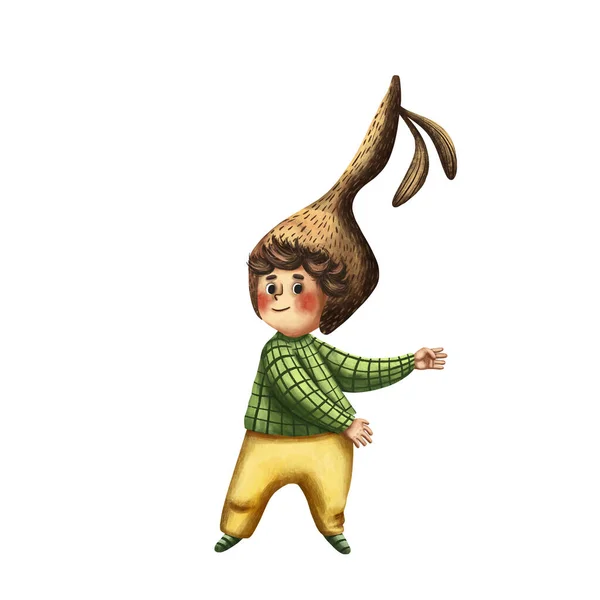 Śmieszne Kreskówki Fantasy Charakter Cute Boy Mała Wróżka Lub Pixie — Zdjęcie stockowe