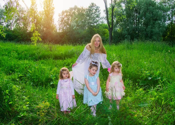 Une Gentille Sorcière Des Petites Filles Elfes Avec Des Ailes — Photo