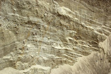 Heterojen katmanlı kumların granüler dokusu.