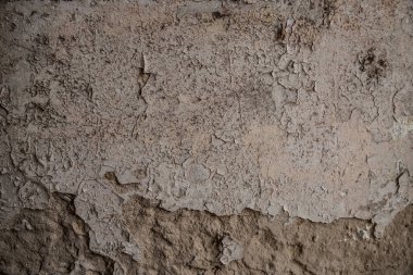 Düşen boya izleri olan eski beton duvarlar. Tasarım elementi. Arkaplan ve yüzey.