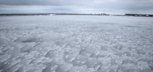 Textura de hielo en el lago —  Fotos de Stock