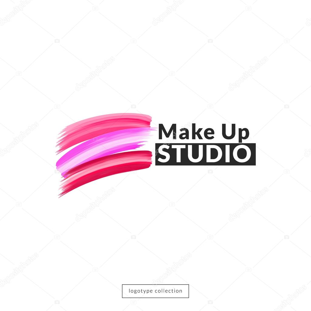 Makeup studio  logo design template. Vector logo layout