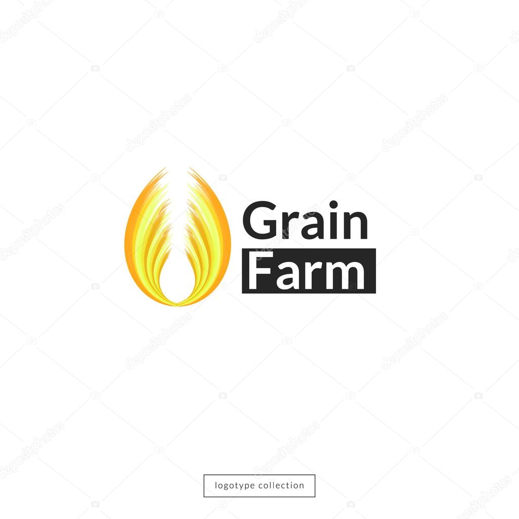 Organic farm logo design template. Vector illustration