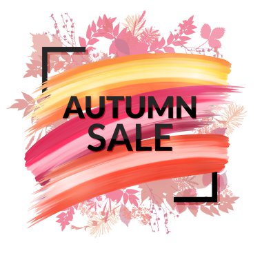 Yeşillik ile renkli sonbahar satışı büyük başlığı.