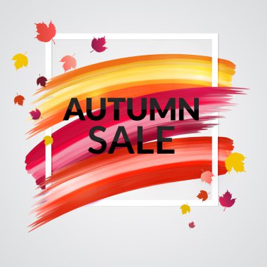 Çerçeve ve yaprakları ile satış sonbahar Banner tasarımı
