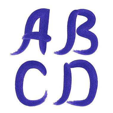 Watercolor alphabet A B C D clipart