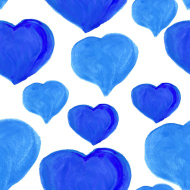 Dikişsiz suluboya desen Kalpler