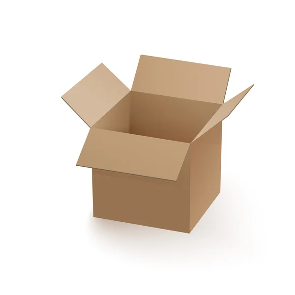 Empty cardboard box opened — Stock Vector