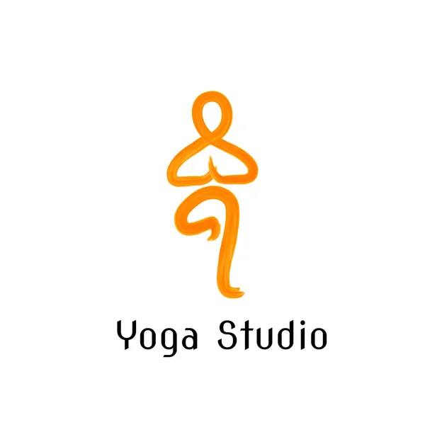 Logo in Yoga-Pose — Stockvektor