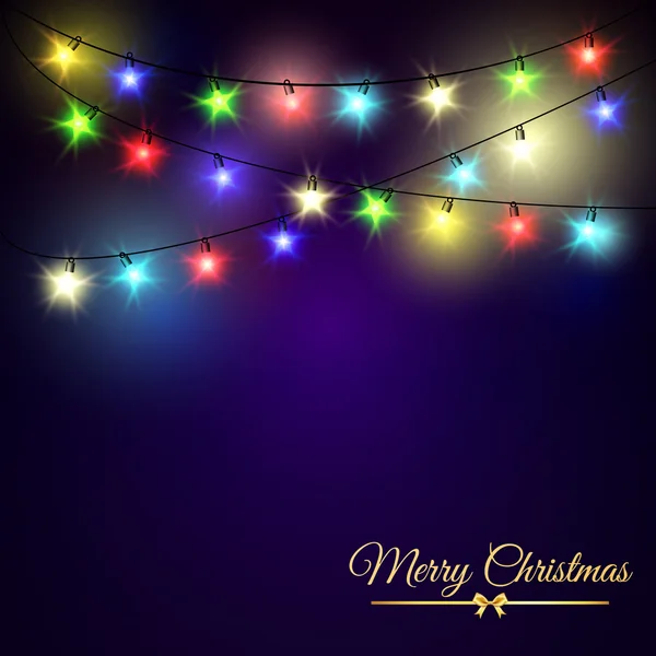 Colourful Glowing Christmas stars — Stock Vector