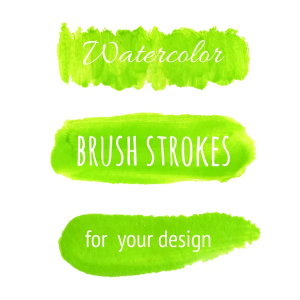 Groene aquarel penseelstreken — Stockvector