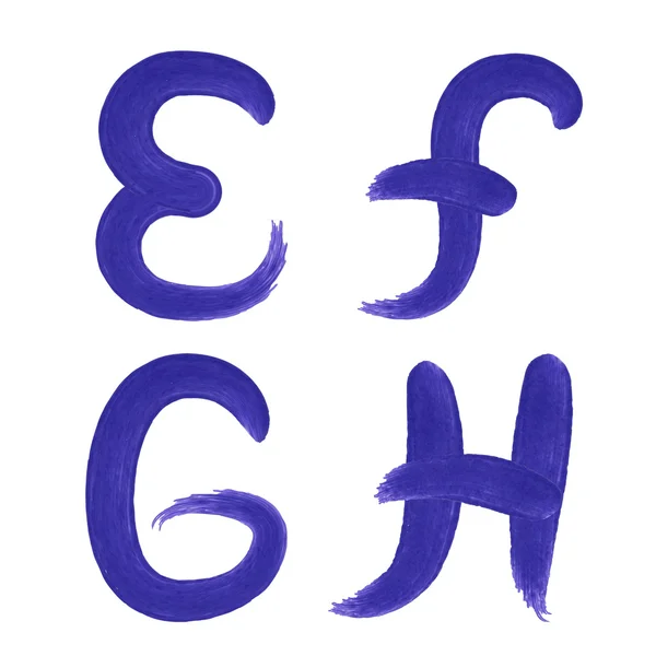 Watercolor alphabet. Font E F G  H — Stock Vector