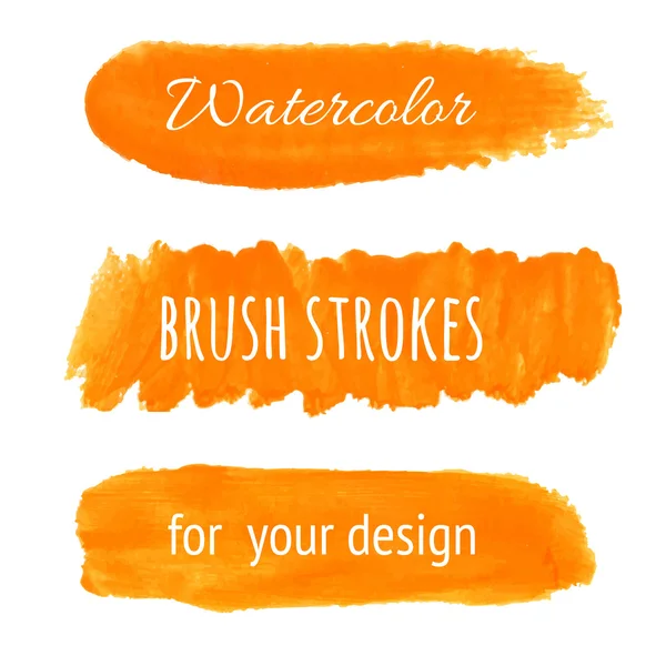 Oranje aquarel penseelstreken — Stockvector