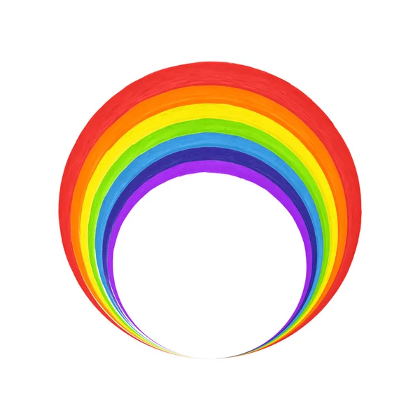 Regenboog cirkel logo sjabloon. Regenboog embleem symbool. Aquarel — Stockvector