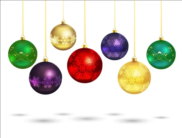 Bolas de Natal com ornamentos — Vetor de Stock