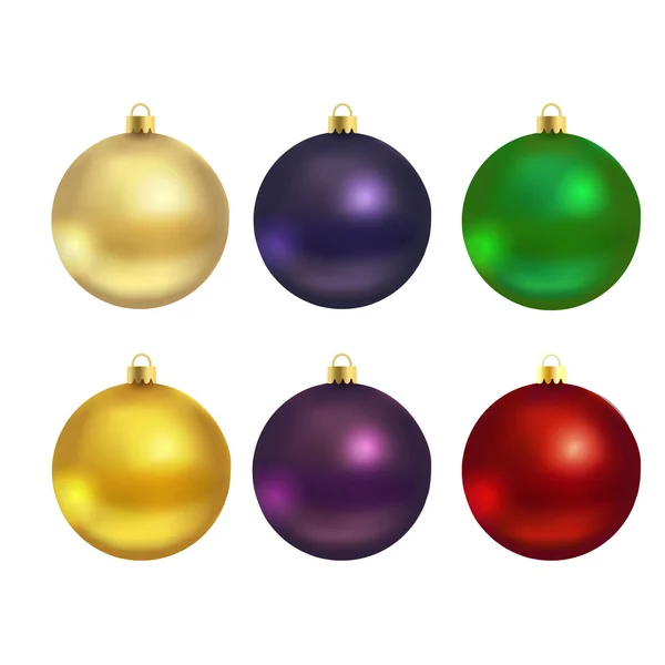 Christmas balls with ornaments — Stock Vector