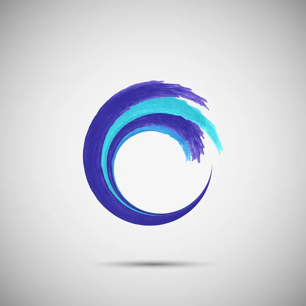 Su dalgası suluboya tasarım logo şablonu.