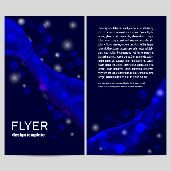 Modèle de flyer bleu foncé — Image vectorielle