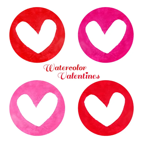 Aquarelle Valentine sur fond blanc . — Image vectorielle