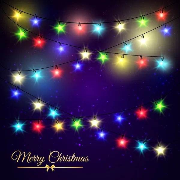 五颜六色的发光圣诞星 — 图库矢量图片