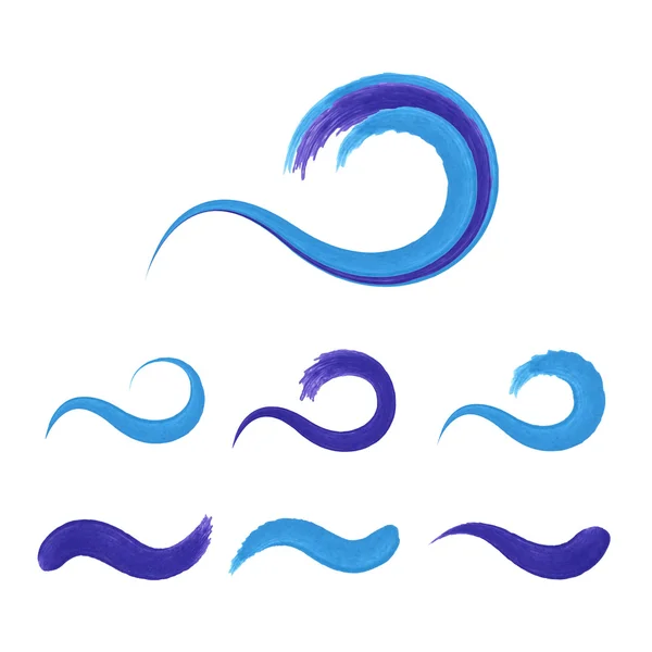 Wave  logo template set — Stock Vector