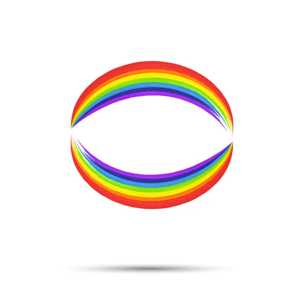 Modello logo cerchio arcobaleno. Simbolo emblema arcobaleno. Acquerello — Vettoriale Stock