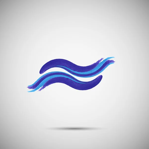 Su dalgası suluboya tasarım logo şablonu.