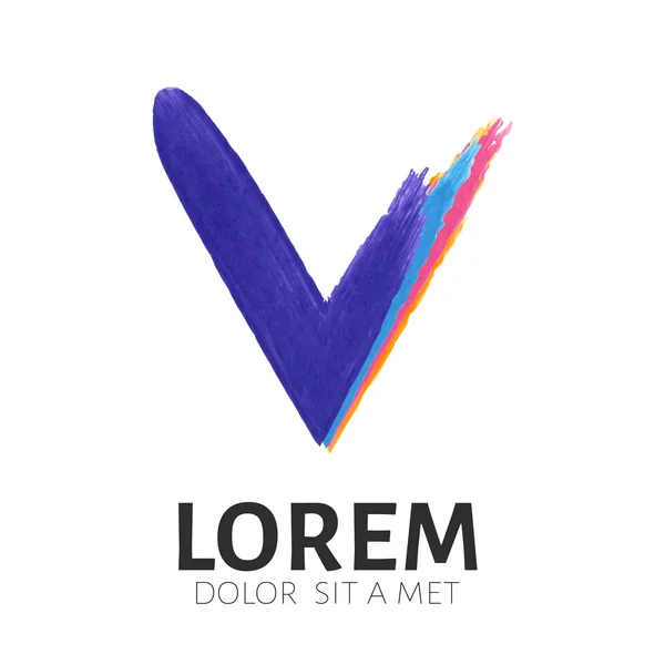 Sinal da letra V marca logotipo da empresa — Vetor de Stock