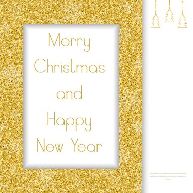 Noel tebrik kartı. Altın Çerçeve